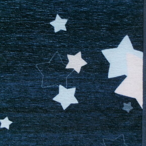 Ruggable Dark Blue Star Print Throw Rug  4x6 Celestial - Picture 5 of 12